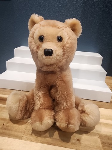 Vintage 1976 R. Dakin plush stuffed nut shell TEDDY BEAR 11" - Picture 1 of 4