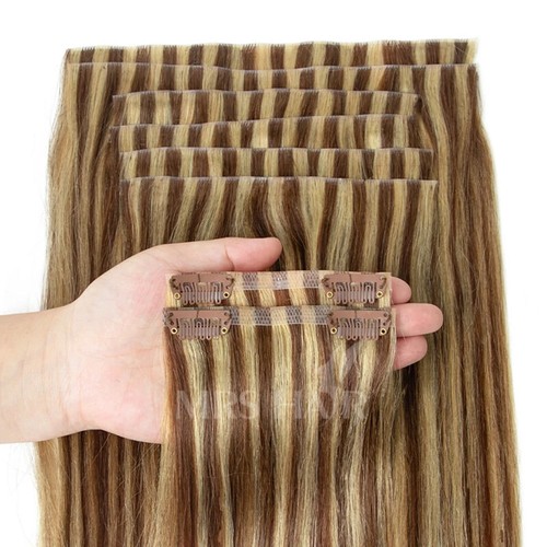 Invisible Clip In Hair Extension Injected PU Tape Weft Human Hair 8Pcs/set - Bild 12 von 31