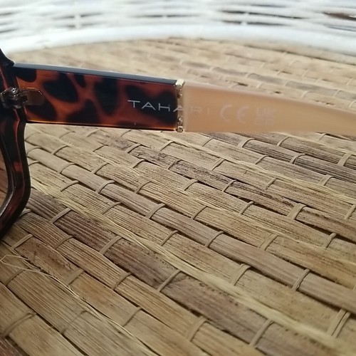 Tahari Oversized Square Womens Sunglasses Brown Tortoise Pink Arms TH879 - Picture 10 of 15