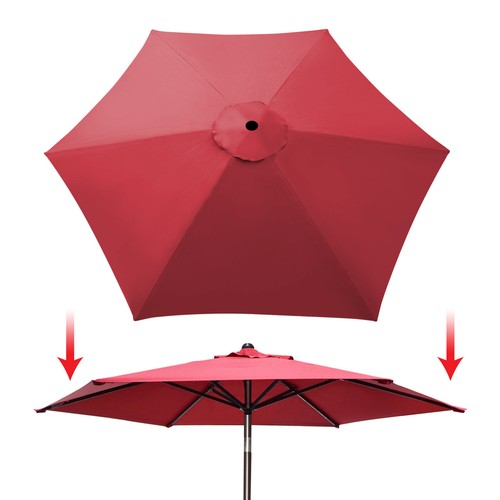 Replacement 9ft Patio Umbrella Cover Sunshade Canopy 6 Ribs Outdoor - Picture 69 of 78