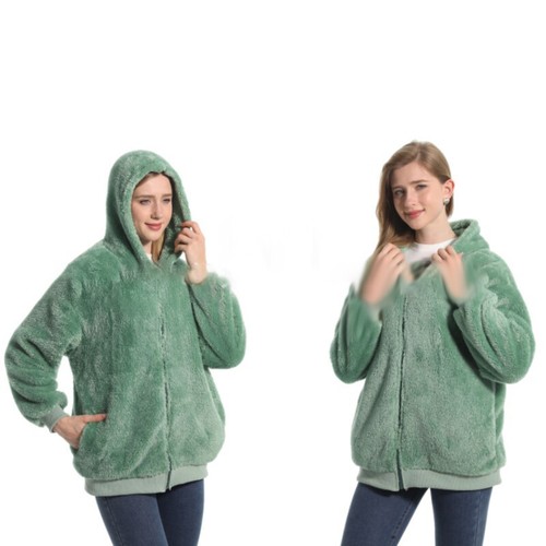 Women Teddy Bear Fleece Fluffy Hooded Coat Ladies Hoodies Jackets Zip Up Outwear - Picture 21 of 36