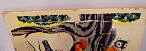 Vintage 2 Inlaid Puzzles 1 Easter Bunny/Spring Puzzle 1 Child Serving Tea Party - Picture 3 of 12