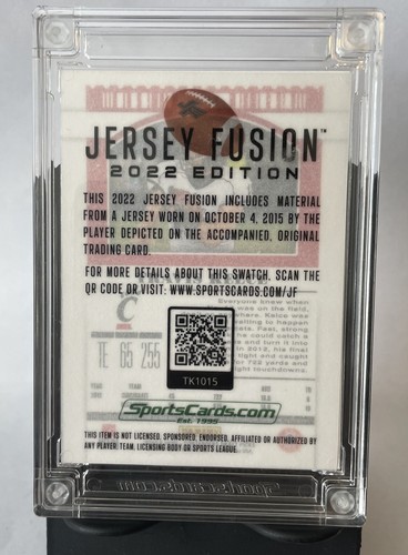 2019 Travis Kelce Panini Contenders Draft Pick Jersey Fusion Game Worn Patch🔥 - Picture 2 of 2