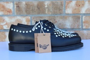 Men's Dr. Doc Martens Willis Creeper Studded Leather Shoes Black White AW004 | eBay