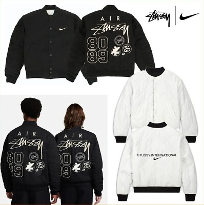 Stussy x Nike Reversible Varsity Jacket Black / Sail - Size
