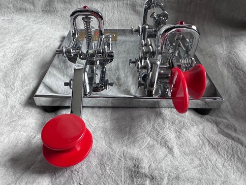 Vibroplex Double Key Straight / Original Deluxe Chrome CW Morse Code key - Zdjęcie 7 z 24