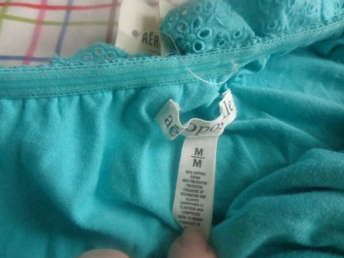 NEW Aeropostale JUNIORS Size M ONE SHOULDER Summer Dress AQUA TURQUISE - Picture 4 of 5