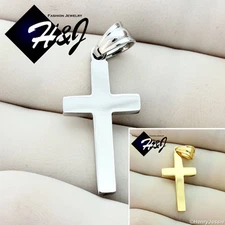MEN WOMEN Stainless Steel Silver/Gold Plated Small Simple Plain Cross Pendant*67