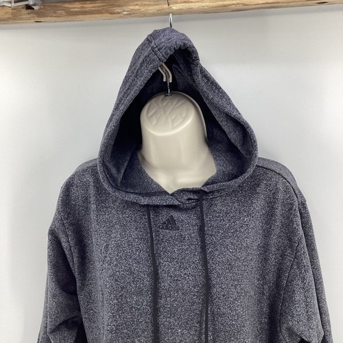 Adidas Women’s Cropped Hoodie Heather Gray Size Small Cotton Blend 232 - Picture 2 of 10