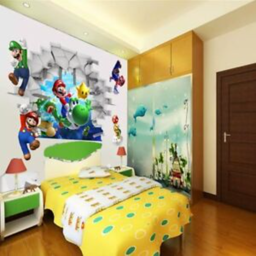 Nuevo Super Mario 3D tatuaje de pared pegatina de pared imagen decoración película niños papel pintado Luigi - Imagen 3 de 5
