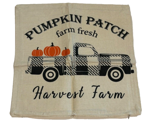 Pumpkin Patch Harvest Farm Fresh Happy Fall Y'all Decorative Throw Pillow Covers - Picture 4 of 7