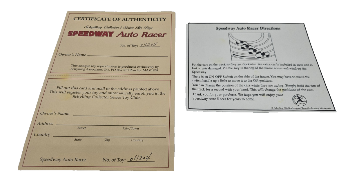 Schylling Speedway Auto Racer Tin Cars 2001 for sale online