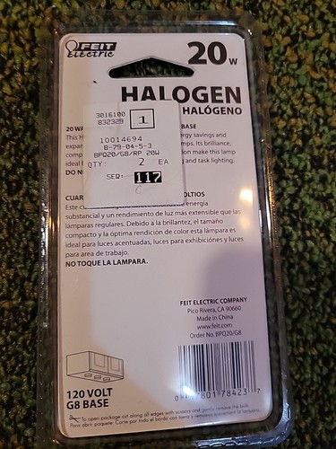 Feit Electric BPQ20/G8 Clear 20W 120V Bi-Pin G8 Base Dimmable Light Bulb - Picture 2 of 2