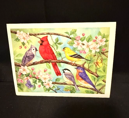 Unused 5 Bird Blank Card #3279 - Picture 1 of 4