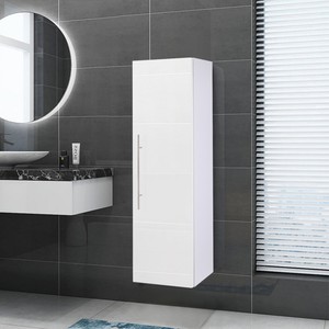 Slim Xl Storage Floating Wall Mount Cabinet Cupboard Bathroom