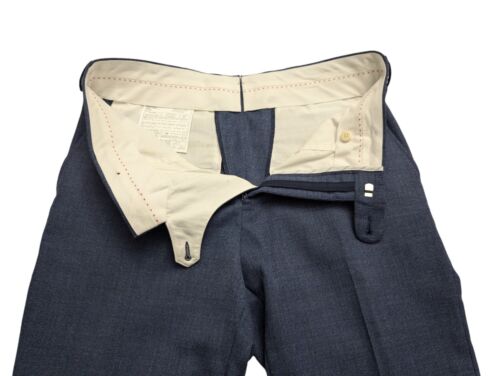 SUITSUPPLY Sienna INT Men Trousers US 32X32 Blue Melange Wool Flat Front Pants - Picture 5 of 8