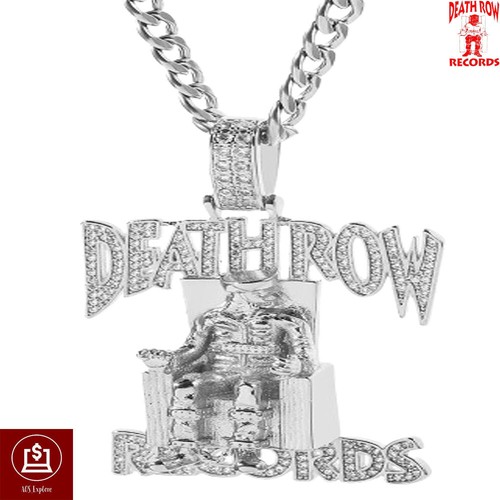 DEATH ROW gold- und silberfarbene kubanische Gliederkette Halskette mit Anhänger - Bild 14 von 14