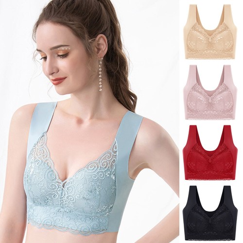 Nahtloser Sport-Bh Für Damen Bequem Push-Up Yoga Mesh Fitness Bustier Neu • / v - Bild 5 von 30