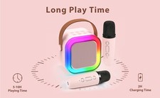 Fede Karaoke Machine for Kids Adults, Mini Karaoke Machine with Beige 1 Mic