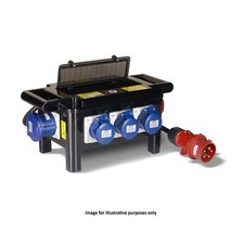 Famatel Distro 8 x 16A 240V IP67 Sockets Protected c/w 2m 5 Core HO7 32A 5P Plug