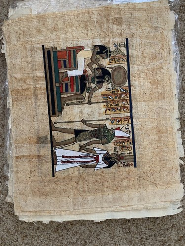 12 alte ägyptische Gemälde auf Papyruspapier, handgemalt, nie benutzt - Bild 12 von 12