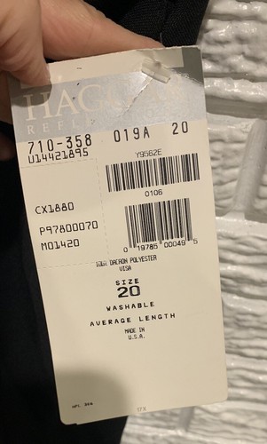 Women’s Haggar Reflections Pants, Black, Size 20 (Average Height) Belt, Pockets - Picture 3 of 11