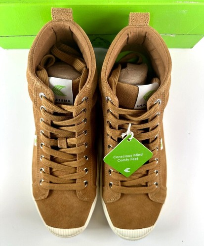 Cariuma Shoes Mens 9 Womens 10.5 OCA High Sneakers Camel Brown Suede Unisex - Bild 4 von 9