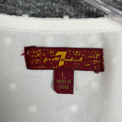 7 For All Mankind 7FAM Top L/M Boho Flowy Swiss Dot Embroidered Velvet Layered - Picture 10 of 12