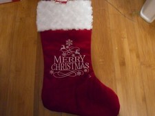 New  Holiday time Christmas Stocking Merry Christmas Red and White Color