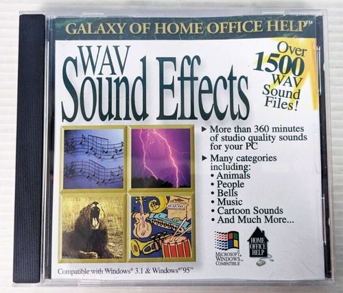 Vintage Galaxy of Home WAV Sound Effects for Windows 95 CDROM 1500 Sound Files