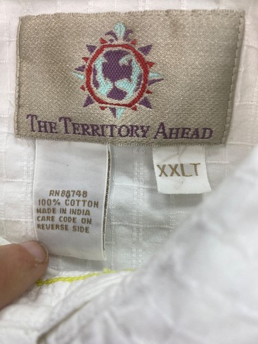 Territory Ahead Shirt Mens 2XLT Tall White Textured Career Button Up Camp Safari - Picture 3 of 8