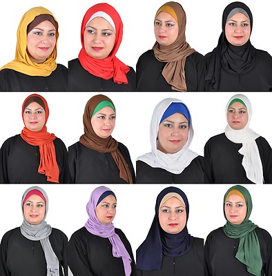Zweiteiliges Hijab Kopftuch mit Bandana Islamisches Tuch Schal Untertuch Bone