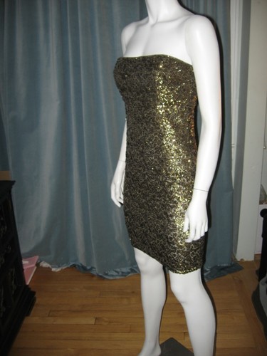Vestido Alice + Olivia Bronce Lentejuela Embellecido Tubo Bustier Sin tirantes 8 US $396 - Imagen 11 de 12