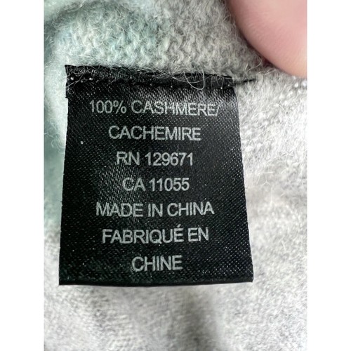 360 Cashmere Sweater Womens Medium Gray Blue Stripe Pullover Lightweight Career - Picture 4 of 12