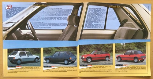 PEUGEOT 205 RANGE LF Car Sales Brochure Sep 1987 TURBO 16 German Text - Picture 5 of 5