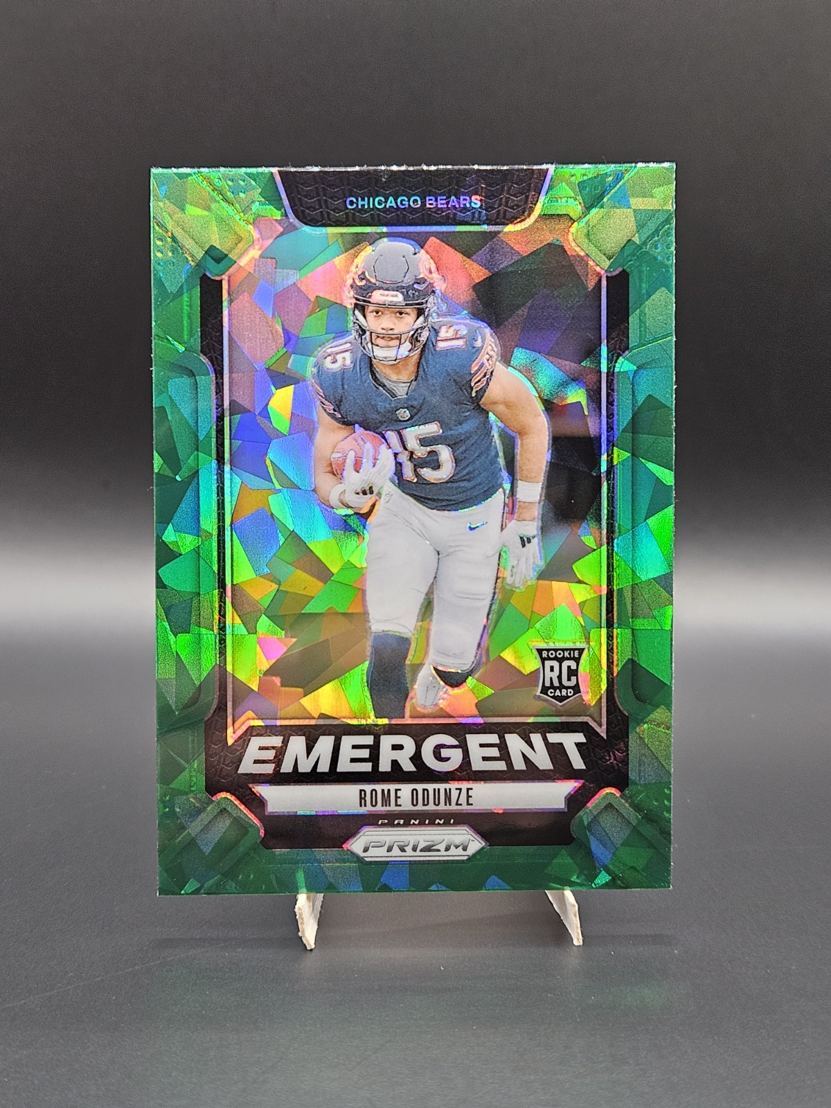 2024 Panini Prizm Rome Odunze EMERGENT RC Green Cracked Ice #11 Chicago Bears 