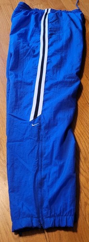 VTG 90's Nike Windbreaker Ankle Zip Lined Nylon Track Pants Blue Baggy Y2K Sz M - Picture 2 of 16