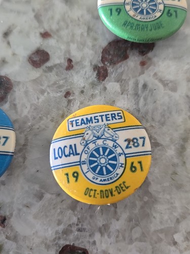Teamsters IB of TCW & H of A Local 287 Quarterly Pins 1961 (4 Pins) Union - Bild 6 von 9