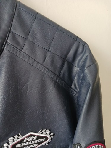 Mens Motorcycle Style Jacket Size XXL Knhor Schdarrow Soft Faux Leather - Picture 12 of 23