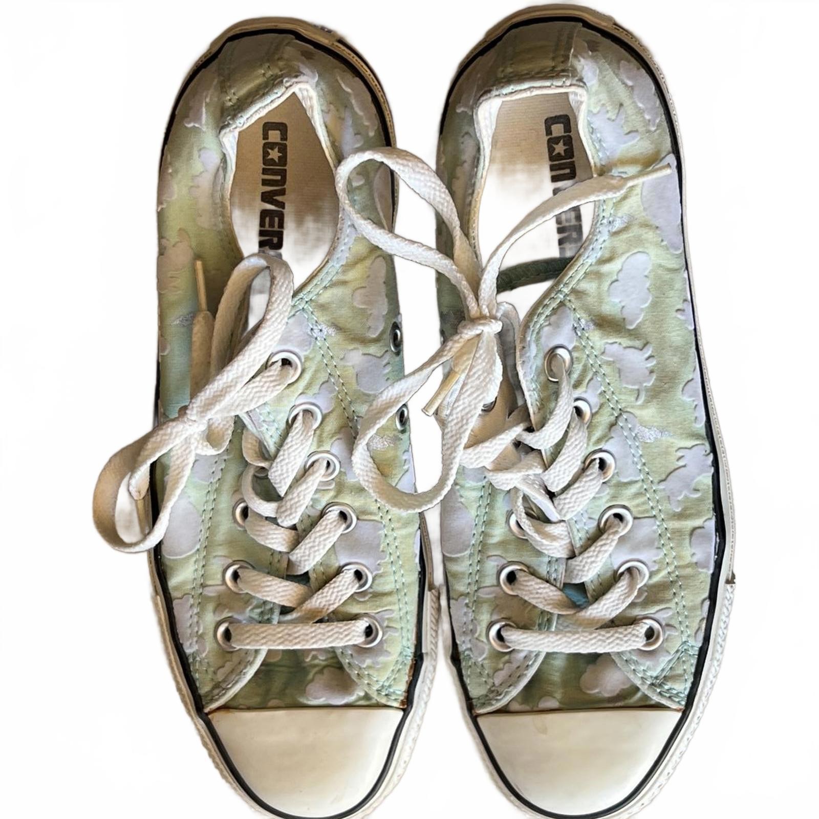Converse Low Top Light Green Cloud Pattern - Men'… - image 1