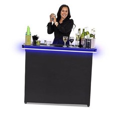 GoBar PRO Commercial Grade Portable Bar Table - Mobile Bartender Station LED