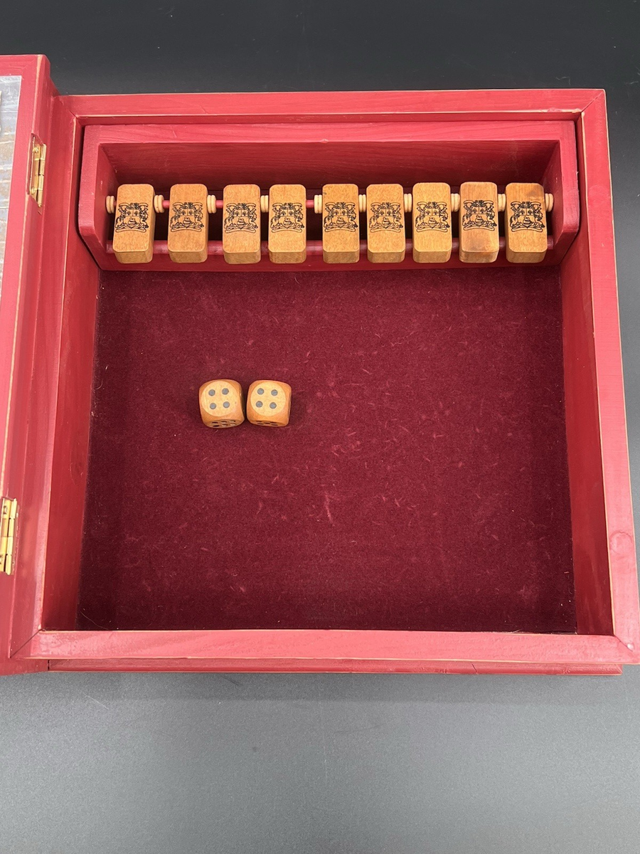 Front Porch Classics Vintage Shut The Box Game Wooden Bookshelf