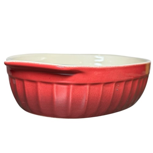 Cerutil Stoneware Gres Culinaire Casserole Dish Red Oval Baking Portugal 7x11.5" - Picture 1 of 9