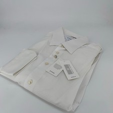 Eton Dress Shirt Men's XL White Poplin Long Sleeve Slim Fit Collared Button Up