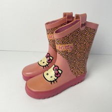 Hello Kitty Kids Pink Sanrio Pull On Welly Boots UK 1 EU 33 NWT *Read Desc*