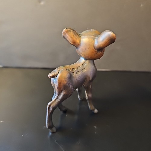 Figura De Colección Ciervo Bambi Cervatillo Metal Bronce Cabeza Bobble Nodder Japón Disney - Imagen 3 de 5