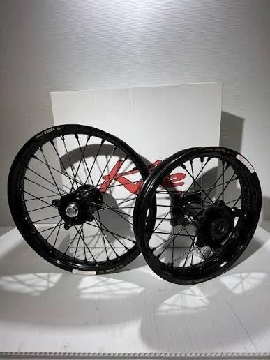 Kite/Excel Complete Wheel Set - 14"Rear/17"Front - KTM/Husq/Gas 85 All Black 25+