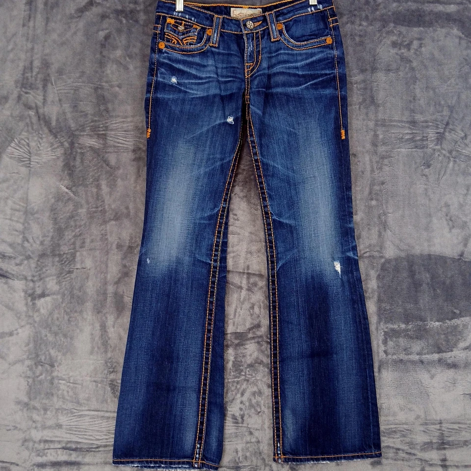 Pantalones de mezclilla Big Star LIV para mujer Bootcut azul 28L hechos en EE. UU. elásticos desgastados Foto 2 de 4