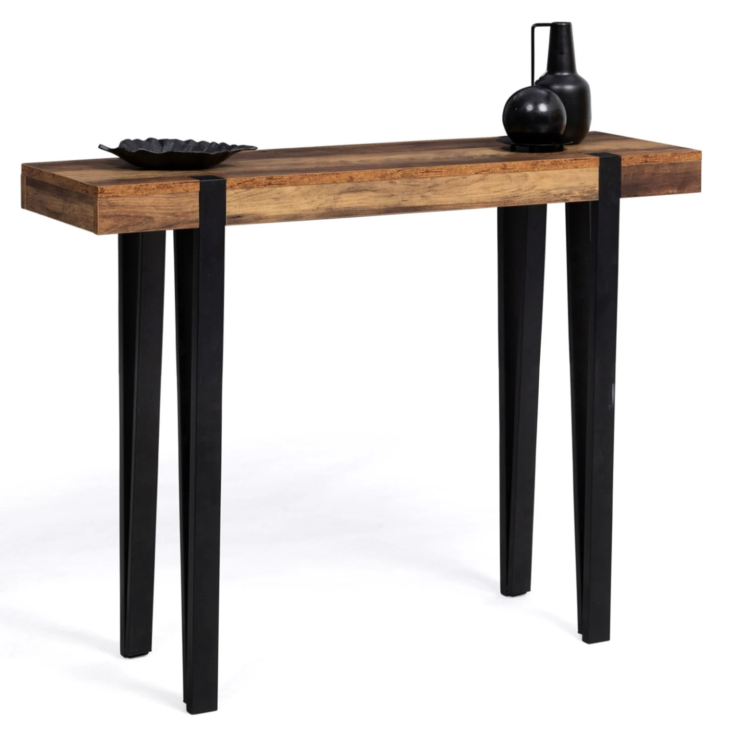 Console AUSTRIA bois pied épingle meuble console design industriel 110x35cm