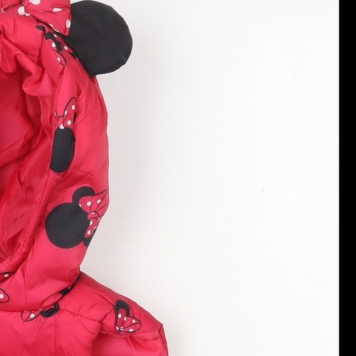 Disney Girls Red Minnie Mouse Puffer Jacket 6-7 Years - Picture 5 of 12